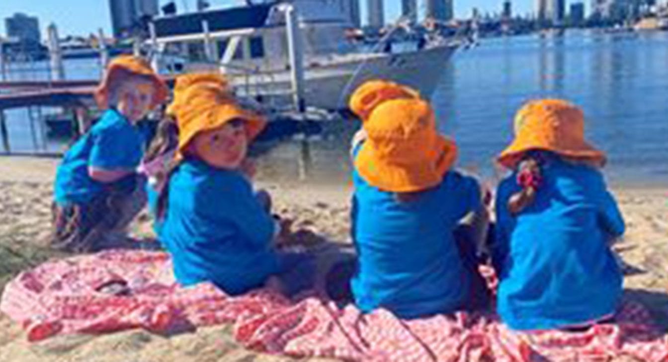 Kinder Children on the beach at Southport