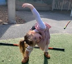 A child doing yoga